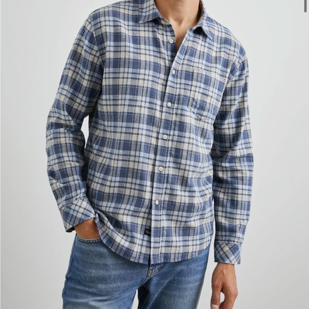 Rails Wyatt Navy Plaid Oxford Shirt